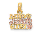 14K Yelllow and Rose Gold Daddys Little Girl Charm Pendant (NO CHAIN)